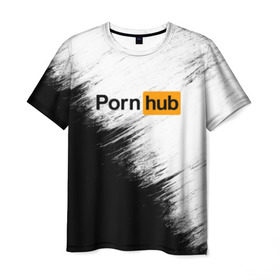 Мужская футболка 3D с принтом Pornhub в Санкт-Петербурге, 100% полиэфир | прямой крой, круглый вырез горловины, длина до линии бедер | Тематика изображения на принте: brazzers | браззерс