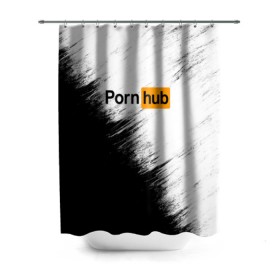 Штора 3D для ванной с принтом Pornhub в Санкт-Петербурге, 100% полиэстер | плотность материала — 100 г/м2. Стандартный размер — 146 см х 180 см. По верхнему краю — пластиковые люверсы для креплений. В комплекте 10 пластиковых колец | brazzers | браззерс