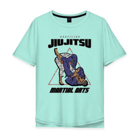 Мужская футболка хлопок Oversize с принтом Джиу-джитсу в Санкт-Петербурге, 100% хлопок | свободный крой, круглый ворот, “спинка” длиннее передней части | Тематика изображения на принте: jiu jitsu | джиу джитсу | джиу джицу