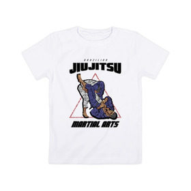 Детская футболка хлопок с принтом Джиу-джитсу в Санкт-Петербурге, 100% хлопок | круглый вырез горловины, полуприлегающий силуэт, длина до линии бедер | jiu jitsu | джиу джитсу | джиу джицу