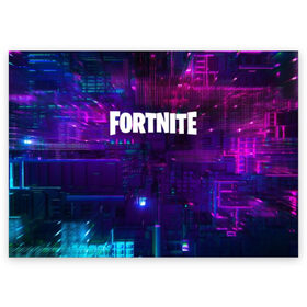 Поздравительная открытка с принтом FORTNITE SEASON 9 в Санкт-Петербурге, 100% бумага | плотность бумаги 280 г/м2, матовая, на обратной стороне линовка и место для марки
 | Тематика изображения на принте: 2019 | armor | armour | cybersport | esport | fortnite | game | logo | season 9 | броня | игра | киберспорт | сезон 9 | фиолетовый | фортнайт