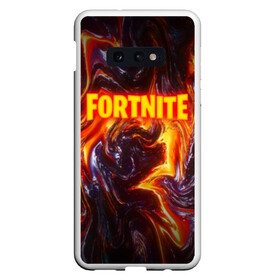 Чехол для Samsung S10E с принтом FORTNITE LIQUID FIRE в Санкт-Петербурге, Силикон | Область печати: задняя сторона чехла, без боковых панелей | Тематика изображения на принте: 2019 | armor | armour | cybersport | esport | fortnite | game | llama | logo | броня | игра | киберспорт | лава. | лама | фиолетовый | фирменные цвета | фортнайт