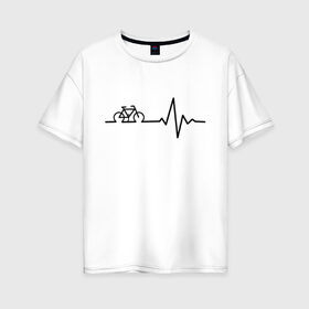 Женская футболка хлопок Oversize с принтом Велоспорт 1 в Санкт-Петербурге, 100% хлопок | свободный крой, круглый ворот, спущенный рукав, длина до линии бедер
 | велосипед | велоспорт | кардио