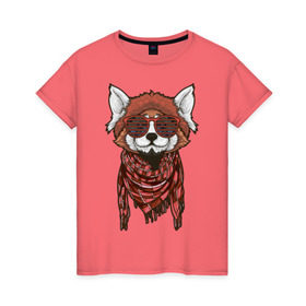 Женская футболка хлопок с принтом Red panda в Санкт-Петербурге, 100% хлопок | прямой крой, круглый вырез горловины, длина до линии бедер, слегка спущенное плечо | panda | животные | звери | панда | панды | природа