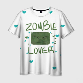 Мужская футболка 3D с принтом Zombie Lover в Санкт-Петербурге, 100% полиэфир | прямой крой, круглый вырез горловины, длина до линии бедер | funny | mine | minecraft | mods | noob | pro | skins | story | vs | zombie | инди | конструктор | майнкрафт | моды | нуб | скин | скрипер | шахта