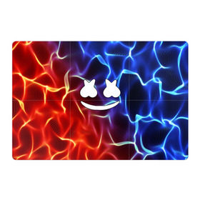 Магнитный плакат 3Х2 с принтом Marshmello Thunder в Санкт-Петербурге, Полимерный материал с магнитным слоем | 6 деталей размером 9*9 см | christopher comstock | dj | marshmello | music | диджей | клубная музыка | клубняк | крис комсток | логотип | маршмеллоу | музыка