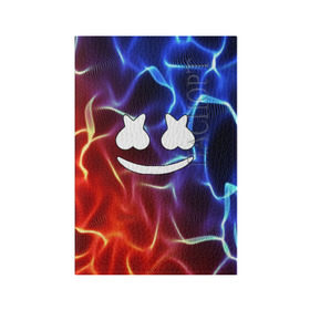 Обложка для паспорта матовая кожа с принтом Marshmello Thunder в Санкт-Петербурге, натуральная матовая кожа | размер 19,3 х 13,7 см; прозрачные пластиковые крепления | christopher comstock | dj | marshmello | music | диджей | клубная музыка | клубняк | крис комсток | логотип | маршмеллоу | музыка