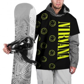 Накидка на куртку 3D с принтом Nirvana 2 в Санкт-Петербурге, 100% полиэстер |  | Тематика изображения на принте: cobain | kurt | kurt cobain | nirvana | rock | smile | гитара | кобейн | курт | курт кобейн | нирвана | рок