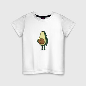 Детская футболка хлопок с принтом Авокадо в Санкт-Петербурге, 100% хлопок | круглый вырез горловины, полуприлегающий силуэт, длина до линии бедер | авокадо | фрукт