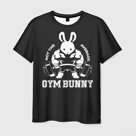 Мужская футболка 3D с принтом GYM BUNNY в Санкт-Петербурге, 100% полиэфир | прямой крой, круглый вырез горловины, длина до линии бедер | bodybuilding | diet | exercise | fitness | gym | heath | motivation | muscle | phil | training | workout | бодибилдинг | мотивация | спорт | трансформация | фитнес | эстетичный