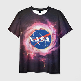 Мужская футболка 3D с принтом Nasa. в Санкт-Петербурге, 100% полиэфир | прямой крой, круглый вырез горловины, длина до линии бедер | galaxy | nasa | outer space | space company | star | астрономия | галактика | звезды | космическая компания | космическое пространство | космос | наса