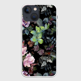 Чехол для iPhone 13 mini с принтом Цветочный сад в Санкт-Петербурге,  |  | бутоны | вишня | зимняя вишня | красные ягоды | летняя | лето | листья | малина | мода | плоды | сочная | цветы | ягоды | яркая