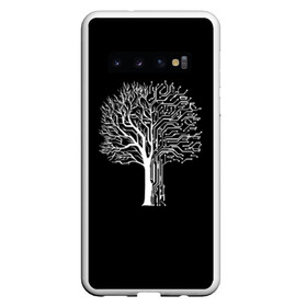 Чехол для Samsung Galaxy S10 с принтом DIGITAL TREE КИБЕР ДЕРЕВО в Санкт-Петербурге, Силикон | Область печати: задняя сторона чехла, без боковых панелей | 2019 | cd project red | cyberpunk 2077 | future | hack | night city | samurai | sci fi | андроиды | безумие | будущее | киберпанк 2077 | логотип | роботы | самураи | фантастика | цифры