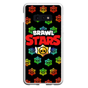 Чехол для Samsung S10E с принтом Brawl Stars в Санкт-Петербурге, Силикон | Область печати: задняя сторона чехла, без боковых панелей | Тематика изображения на принте: brawl | brawl st | brawl stars | colt | logo | map | mobo | pattern | poco | shelly | stars | бравл | игра | игры | карта | кольт | лого | мобильные игры | патерн | паттерн | поко | старс | шелли