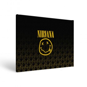 Холст прямоугольный с принтом NIRVANA в Санкт-Петербурге, 100% ПВХ |  | music | nirvana | rip smile | rock | smile | группа | курт кобейн | музыка | нирвана | рок | смайл