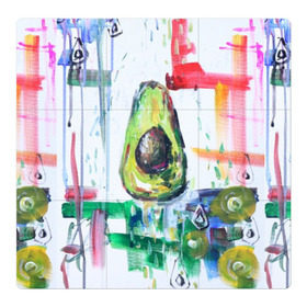 Магнитный плакат 3Х3 с принтом Авокадо авангард в Санкт-Петербурге, Полимерный материал с магнитным слоем | 9 деталей размером 9*9 см | авокадо | веган | девушкам | здоровое питание | здоровье | люблю авокадо | овощи | пп | стильно | сыроед | фрукты