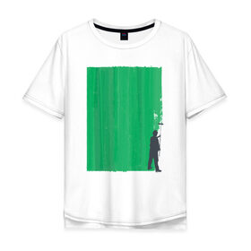 Мужская футболка хлопок Oversize с принтом Маляр в Санкт-Петербурге, 100% хлопок | свободный крой, круглый ворот, “спинка” длиннее передней части | абстракция | дерево | дизайнер | краска | маляра | художник