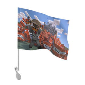 Флаг для автомобиля с принтом MINECRAFT в Санкт-Петербурге, 100% полиэстер | Размер: 30*21 см | blade | blocks | creeper | cubes | game | ken | mine craft | minecraft | mobs | sword | игры | крипер | майн крафт | майнкрафт | моб