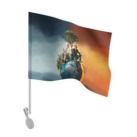 Флаг для автомобиля с принтом Good Omens в Санкт-Петербурге, 100% полиэстер | Размер: 30*21 см | good omens | азирафель | ангел | благие намерения | гуд оменс | демон | кроули