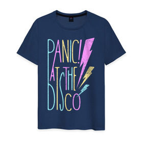 Мужская футболка хлопок с принтом Panic! At the Disco в Санкт-Петербурге, 100% хлопок | прямой крой, круглый вырез горловины, длина до линии бедер, слегка спущенное плечо. | panic | panic at the disco | patd | группа | музыка | райан росс | рок