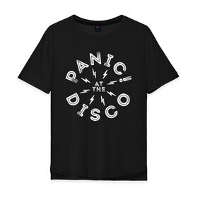 Мужская футболка хлопок Oversize с принтом Panic! At the Disco в Санкт-Петербурге, 100% хлопок | свободный крой, круглый ворот, “спинка” длиннее передней части | panic | panic at the disco | patd | группа | музыка | райан росс | рок