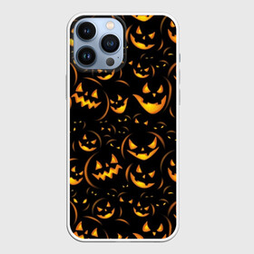 Чехол для iPhone 13 Pro Max с принтом Хэллоуин в Санкт-Петербурге,  |  | background | black | color | eyes | fangs | halloween | holiday | horror | orange | pumpkin | sinister | teeth | vegetable | yellow | глаза | желтый | зловещий | зубы | клыки | овощ | оранжевый | праздник | тыквы | ужас | фон | хэллоуин | цвет | черный