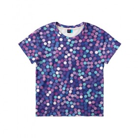 Детская футболка 3D с принтом Пурпурные конфетти в Санкт-Петербурге, 100% гипоаллергенный полиэфир | прямой крой, круглый вырез горловины, длина до линии бедер, чуть спущенное плечо, ткань немного тянется | 