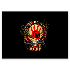 Поздравительная открытка с принтом Five Finger Death Punch в Санкт-Петербурге, 100% бумага | плотность бумаги 280 г/м2, матовая, на обратной стороне линовка и место для марки
 | 5fdp | ffdp | five finger death punch | metal | альтернатива | группы | метал | музыка | хеви метал