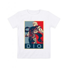 Детская футболка хлопок с принтом Дио Брандо в Санкт-Петербурге, 100% хлопок | круглый вырез горловины, полуприлегающий силуэт, длина до линии бедер | anime | dio | jojo | manga | аниме | джоджо | дио брандо | манга