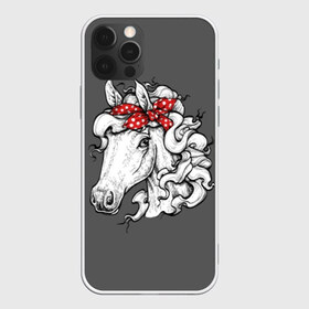 Чехол для iPhone 12 Pro Max с принтом Белая лошадь в Санкт-Петербурге, Силикон |  | animal | background | bandana | black | color | cool | fauna | gray | head | headdre | hipster | horse | image | look | mane | red | white | world | бандана | белый | взгляд | голова | головной | грива | животное | животный | имидж | конь | красный | лоша
