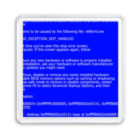 Магнит 55*55 с принтом СИНИЙ ЭКРАН СМЕРТИ в Санкт-Петербурге, Пластик | Размер: 65*65 мм; Размер печати: 55*55 мм | anonymus | blue death screen | cod | hack | hacker | it | program | texture | айти | аноним | анонимус | взлом | код | кодинг | программа | программист | текстура | хак | хакер