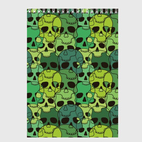Скетчбук с принтом Зеленые черепа в Санкт-Петербурге, 100% бумага
 | 48 листов, плотность листов — 100 г/м2, плотность картонной обложки — 250 г/м2. Листы скреплены сверху удобной пружинной спиралью | anger | black | death | drawing | green | horror | illustration | lime | look | marsh | scary | skull | terrible | болотный | взгляд | зеленый | злость | иллюстрация | рисунок | салатовый | страшный | ужас | ужасный | черепа | черный