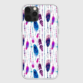 Чехол для iPhone 12 Pro Max с принтом Перья в Санкт-Петербурге, Силикон |  | beads | bird | blue | boho | bright | circles | cornflower | decorations | ethnic | feathers | flower | flying | hippie | pink | points | purple | бохо | бусы | василек | круги | лиловый | перья | полет | птица | розовый | синий | точки | украше