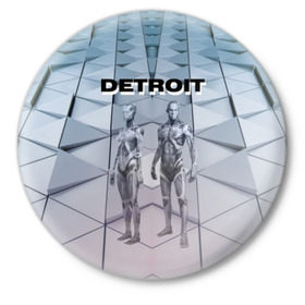 Значок с принтом Detroit: Вecome Human в Санкт-Петербурге,  металл | круглая форма, металлическая застежка в виде булавки | Тематика изображения на принте: 3d | cтать человеком | detroit city | detroit: вecome human | игра | интерактивная | квест | кинематограф | приключения | франция