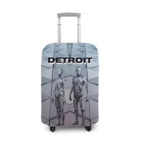 Чехол для чемодана 3D с принтом Detroit: Вecome Human в Санкт-Петербурге, 86% полиэфир, 14% спандекс | двустороннее нанесение принта, прорези для ручек и колес | 3d | cтать человеком | detroit city | detroit: вecome human | игра | интерактивная | квест | кинематограф | приключения | франция