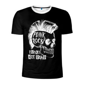 Мужская футболка 3D спортивная с принтом Панки не умирают в Санкт-Петербурге, 100% полиэстер с улучшенными характеристиками | приталенный силуэт, круглая горловина, широкие плечи, сужается к линии бедра | dude | guy | illustration | mohawk | music | negative | punk rock | punks | retro | skull | style | vintage | винтаж | иллюстрация | ирокез | музыка | негатив | панк рок | панки | парень | ретро | стиль | череп | чувак