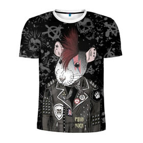 Мужская футболка 3D спортивная с принтом Крыса в косухе в Санкт-Петербурге, 100% полиэстер с улучшенными характеристиками | приталенный силуэт, круглая горловина, широкие плечи, сужается к линии бедра | anarchy | clothes | cool | earring | hairstyle | hamster | icon | jacket | mohawk | mouse | music | muzzle | piercing | punk | rat | riveting | rock | skull | spikes | анархия | значок | ирокез | к | клепки | круто | крыса | куртка | музыка | мышь