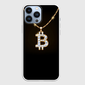 Чехол для iPhone 13 Pro Max с принтом Бриллиантовый биткоин в Санкт-Петербурге,  |  | bitcoin | black | chain | color | diamond | emblem | gold | golden | hip hop | logo | luxury | money | style | symbol | алмаз | блеск | блестящий | бриллиант | валюта | деньги | знак | золото | золотой | криптовалюта | кулон | логотип | люкс | роскошь | с