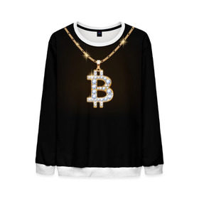Мужской свитшот 3D с принтом Бриллиантовый биткоин в Санкт-Петербурге, 100% полиэстер с мягким внутренним слоем | круглый вырез горловины, мягкая резинка на манжетах и поясе, свободная посадка по фигуре | bitcoin | black | chain | color | diamond | emblem | gold | golden | hip hop | logo | luxury | money | style | symbol | алмаз | блеск | блестящий | бриллиант | валюта | деньги | знак | золото | золотой | криптовалюта | кулон | логотип | люкс | роскошь | с