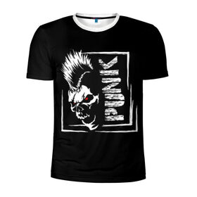 Мужская футболка 3D спортивная с принтом Punk в Санкт-Петербурге, 100% полиэстер с улучшенными характеристиками | приталенный силуэт, круглая горловина, широкие плечи, сужается к линии бедра | Тематика изображения на принте: anarchy | anger | black | emblem | hair | hairstyle | horror | illustration | look | mohawk | punk | red | scar | scary | skull | terrible | white | анархия | белый | взгляд | волосы | злость | иллюстрация | ирокез | красный | панк | прическа | страшный |