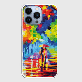 Чехол для iPhone 13 Pro с принтом Осенний бульвар в Санкт-Петербурге,  |  | art | blue | couple | green | lovers | orange | street | tree | umbrella | yellow | влюбленные | дерево | дождь | желтый | зеленый | зонт | искусство | картина | краски | красный | листья | масло | о | оранжевый | осенний | отражение