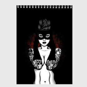 Скетчбук с принтом Девушка с тату в Санкт-Петербурге, 100% бумага
 | 48 листов, плотность листов — 100 г/м2, плотность картонной обложки — 250 г/м2. Листы скреплены сверху удобной пружинной спиралью | beauty | black | body | chest | face | girl | gloves | kitty | look | mask | red | secret | tattoo | tattooed | white | woman | young | белый | взгляд | девушка | женщина | киса | красный | красотка | лицо | маска | молодая | перчатки | секрет | тайна | т