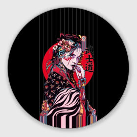 Коврик для мышки круглый с принтом Гейша в Санкт-Петербурге, резина и полиэстер | круглая форма, изображение наносится на всю лицевую часть | beauty | black | bright | character | cool | decorations | flowers | geisha | girl | hairstyle | japan | kimon | lines | red | stripes | woman | young | девушка | женщина | иероглиф | кимоно | красный | красотка | круто | линии | молодая | полосы 