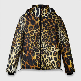 Мужская зимняя куртка 3D с принтом Шкура леопарда в Санкт-Петербурге, верх — 100% полиэстер; подкладка — 100% полиэстер; утеплитель — 100% полиэстер | длина ниже бедра, свободный силуэт Оверсайз. Есть воротник-стойка, отстегивающийся капюшон и ветрозащитная планка. 

Боковые карманы с листочкой на кнопках и внутренний карман на молнии. | animal | cheeky | dangerous | leopard | nature | pattern | predator | skin | spots | wild | дерзкий | дикий | животное | леопард | опасный | природа | пятна | узор | хищник