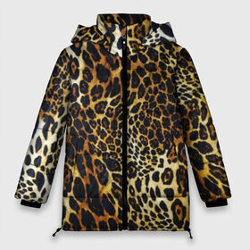 Женская зимняя куртка 3D с принтом Шкура леопарда в Санкт-Петербурге, верх — 100% полиэстер; подкладка — 100% полиэстер; утеплитель — 100% полиэстер | длина ниже бедра, силуэт Оверсайз. Есть воротник-стойка, отстегивающийся капюшон и ветрозащитная планка. 

Боковые карманы с листочкой на кнопках и внутренний карман на молнии | animal | cheeky | dangerous | leopard | nature | pattern | predator | skin | spots | wild | дерзкий | дикий | животное | леопард | опасный | природа | пятна | узор | хищник