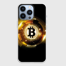 Чехол для iPhone 13 Pro с принтом Золотой биткоин в Санкт-Петербурге,  |  | bitcoin | black | business | coin | digital | electronic | emblem | future | golden | money | power | symbol | technology | web | yellow | бизнес | биткоин | будущее | валюта | веб | власть | деньги | желтый | жетон | золотой | криптовалюта | монета | сим