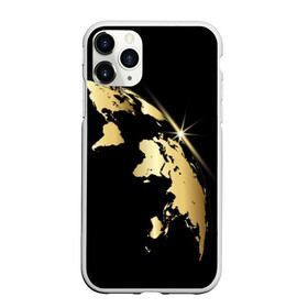 Чехол для iPhone 11 Pro Max матовый с принтом Золотая планета в Санкт-Петербурге, Силикон |  | black | continent | earth | gold | map | planet | radiance | ray | world | земля | золото | карта | континент | луч | материк | мир | планета | сияние | черный
