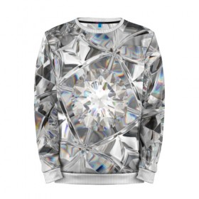 Мужской свитшот 3D с принтом Бриллиантовый блеск в Санкт-Петербурге, 100% полиэстер с мягким внутренним слоем | круглый вырез горловины, мягкая резинка на манжетах и поясе, свободная посадка по фигуре | cut | diamond | gem | glitter | jewel | kaleidoscope | luxury | shine | sparkle | white | алмаз | белый | блеск | бриллиант | диамант | драгоценность | драгоценный камень | калейдоскоп | люкс | огранка | роскошь | сверкать | сияние