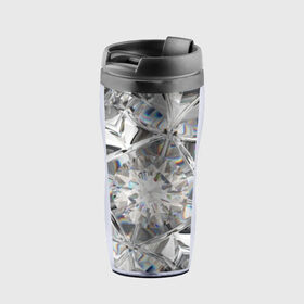 Термокружка-непроливайка с принтом Бриллиантовый блеск в Санкт-Петербурге, внутренняя часть — пищевой пластик, наружная часть — прозрачный пластик, между ними — полиграфическая вставка с рисунком | объем — 350 мл, герметичная крышка | Тематика изображения на принте: cut | diamond | gem | glitter | jewel | kaleidoscope | luxury | shine | sparkle | white | алмаз | белый | блеск | бриллиант | диамант | драгоценность | драгоценный камень | калейдоскоп | люкс | огранка | роскошь | сверкать | сияние