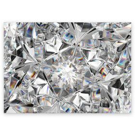 Поздравительная открытка с принтом Бриллиантовый блеск в Санкт-Петербурге, 100% бумага | плотность бумаги 280 г/м2, матовая, на обратной стороне линовка и место для марки
 | cut | diamond | gem | glitter | jewel | kaleidoscope | luxury | shine | sparkle | white | алмаз | белый | блеск | бриллиант | диамант | драгоценность | драгоценный камень | калейдоскоп | люкс | огранка | роскошь | сверкать | сияние
